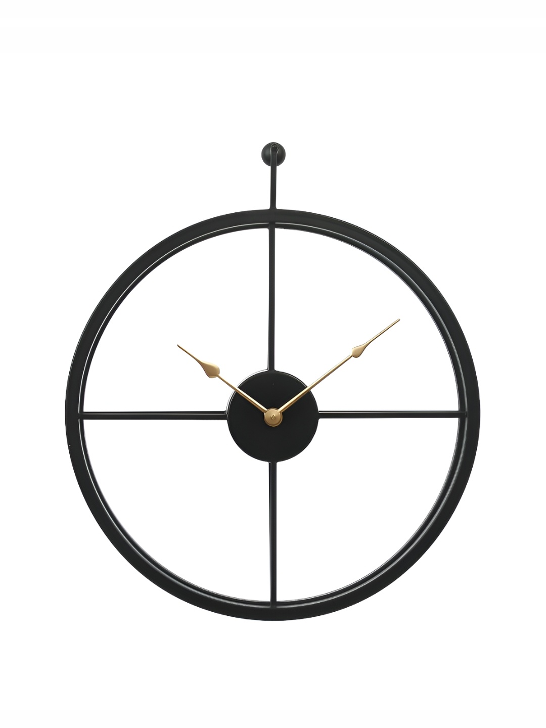 

CHRONIKLE Black & Bronze Metal Textured Round Contemporary Wall Clock