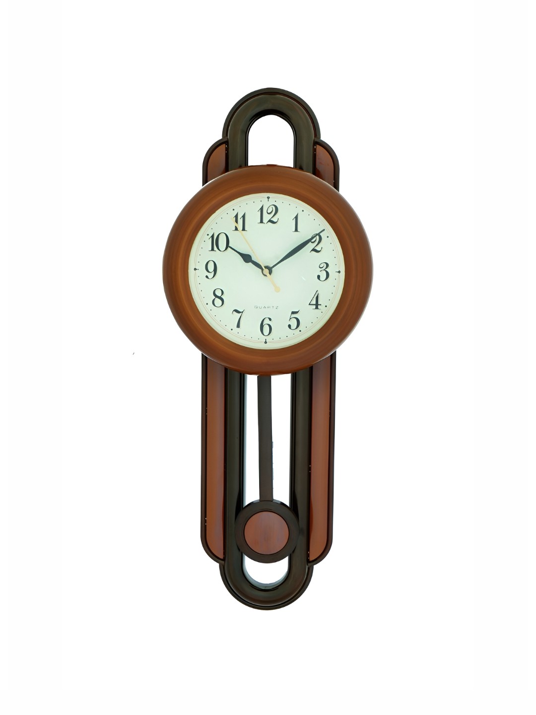 

CHRONIKLE Brown & White Printed Round Contemporary Wall Clock