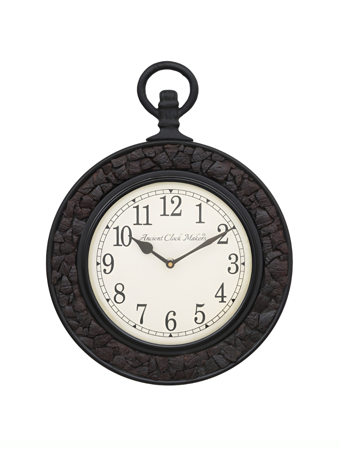 

CHRONIKLE Brown Round Wood Traditional Wall Clock