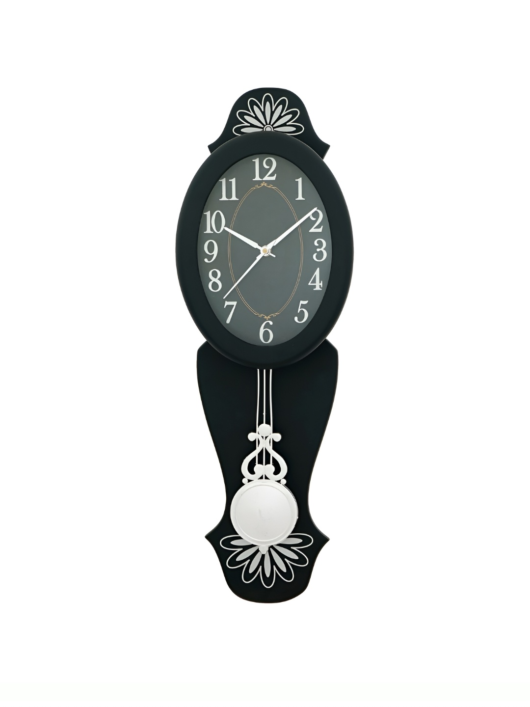 

CHRONIKLE Black & White Oval Shaped Contemporary Wall Clock