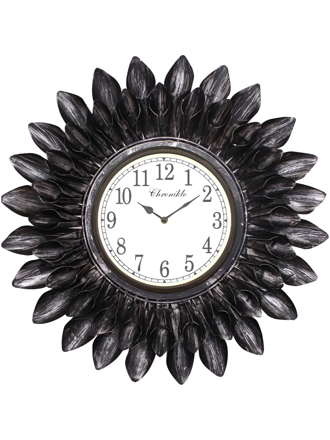 

CHRONIKLE Black & White Metal Round Contemporary Wall Clock