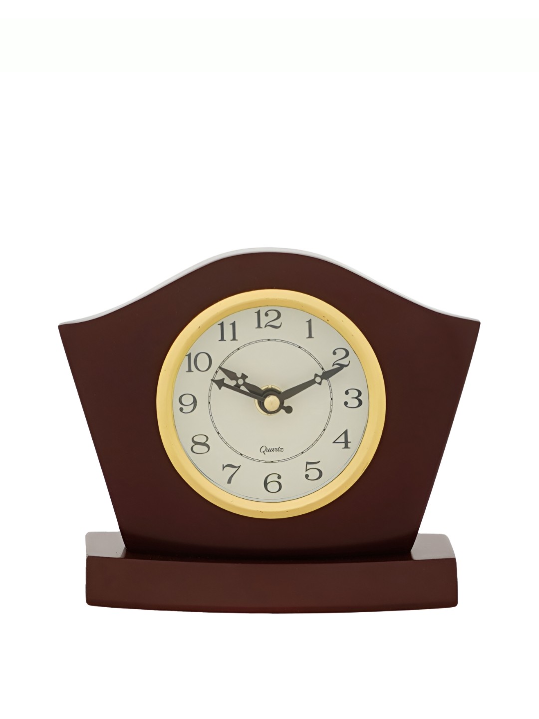 

CHRONIKLE Brown and White Round Analogue Contemporary Table Clock