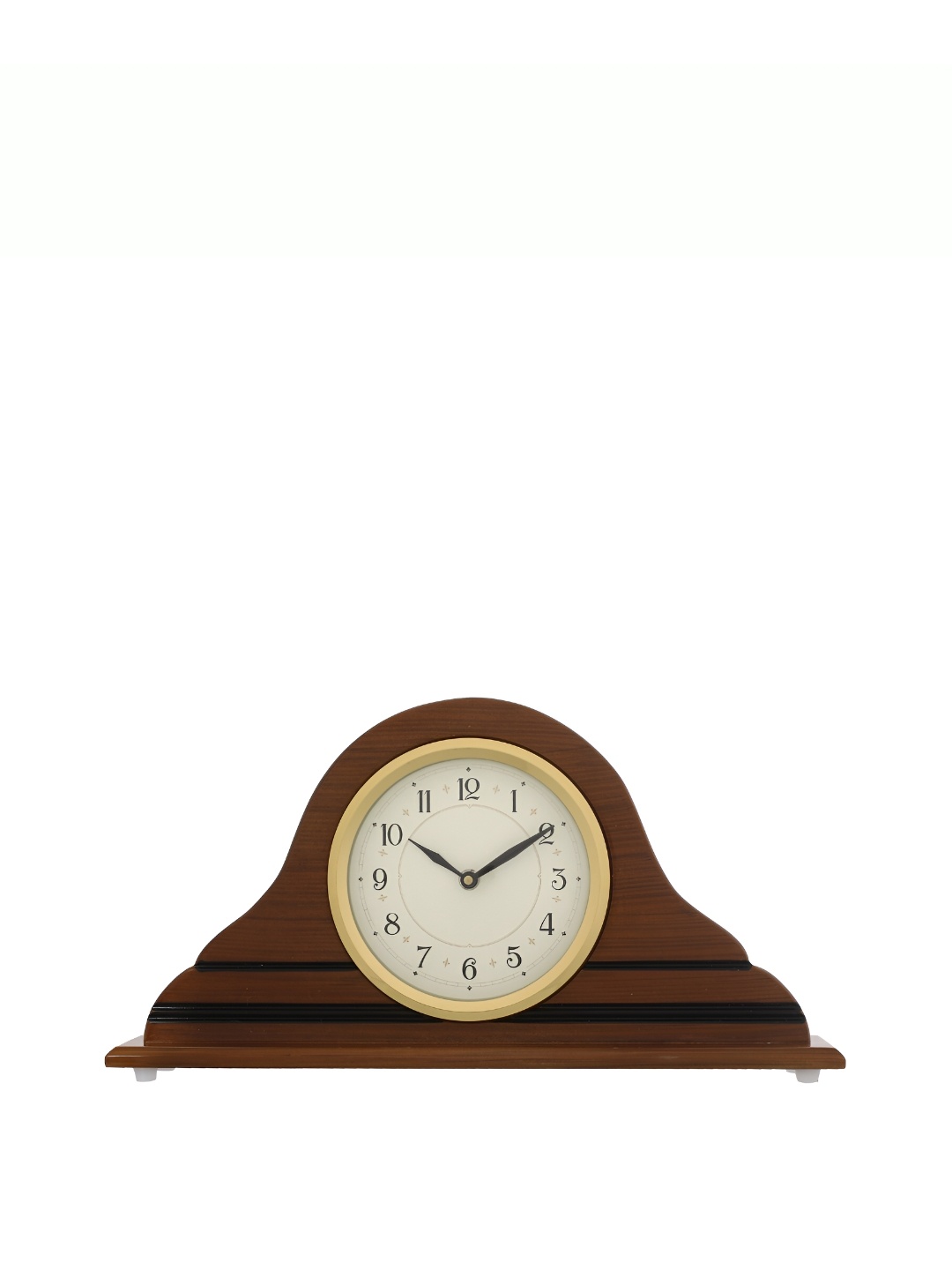 

CHRONIKLE Brown Round Wood Traditional Table Clock