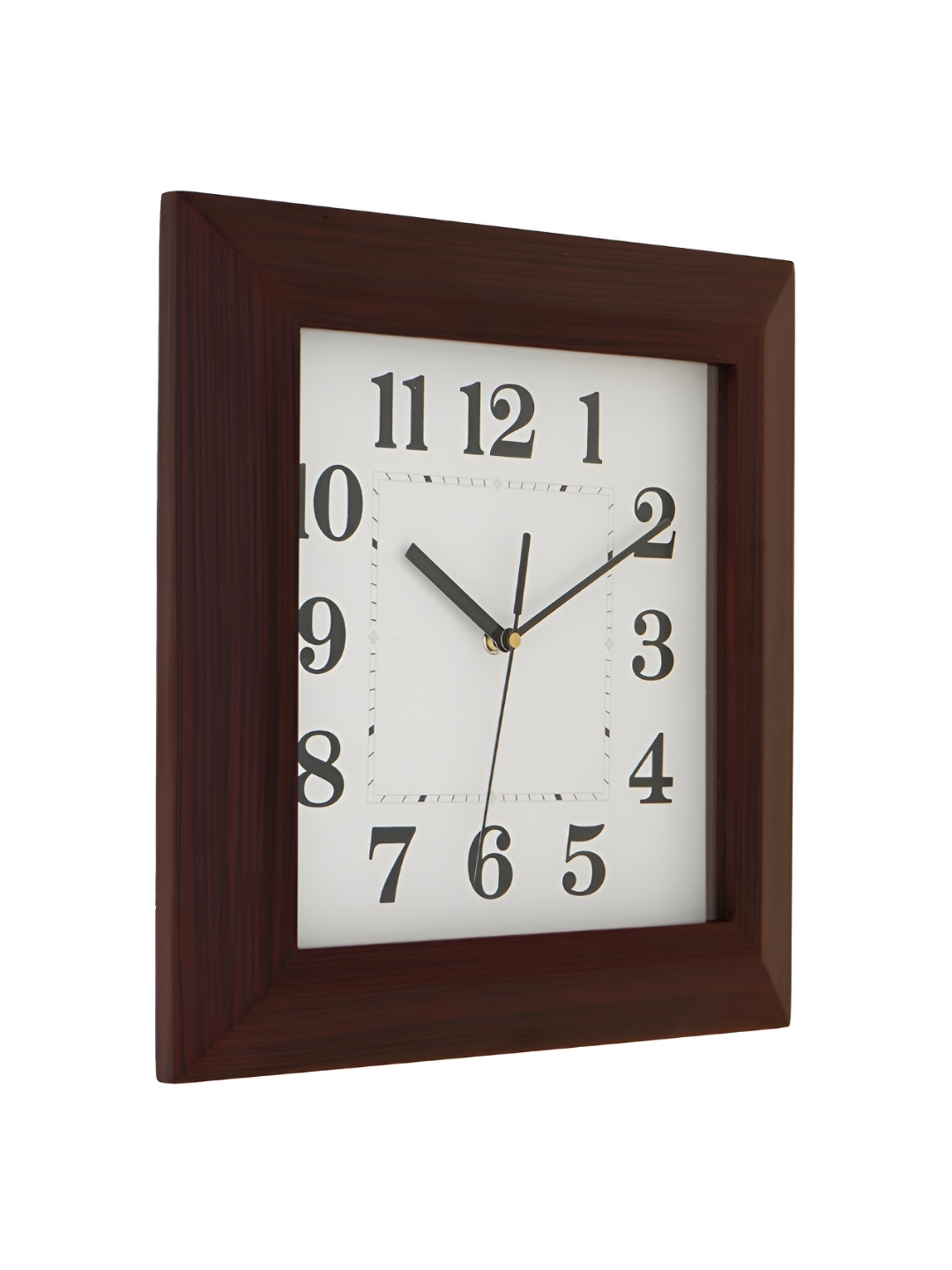 

CHRONIKLE Brown & White Square Traditional Wall Clock