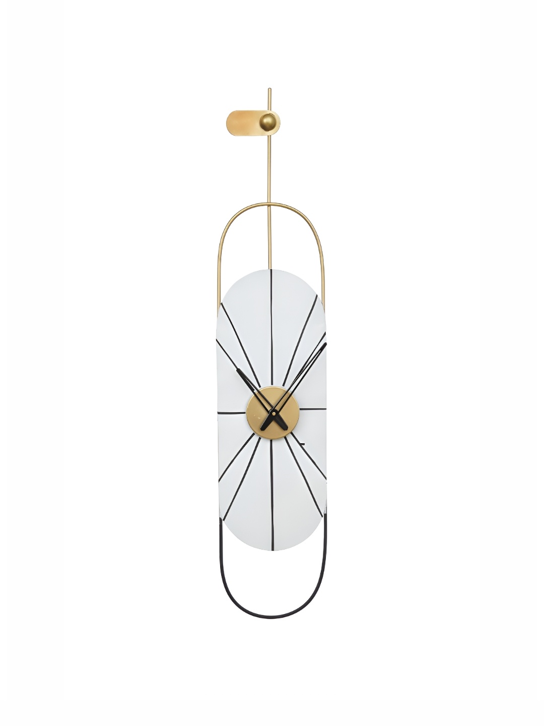 

CHRONIKLE White & Gold-Toned Metal Rectangle Contemporary Wall Clock