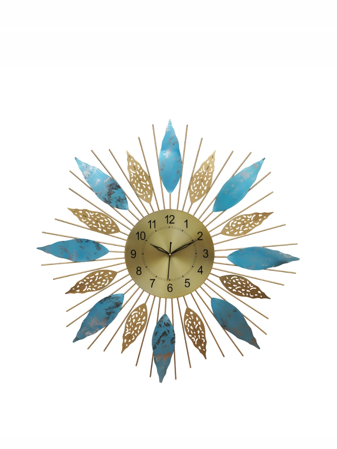 

CHRONIKLE Blue and GoldToned Round Analogue Contemporary Wall Clock