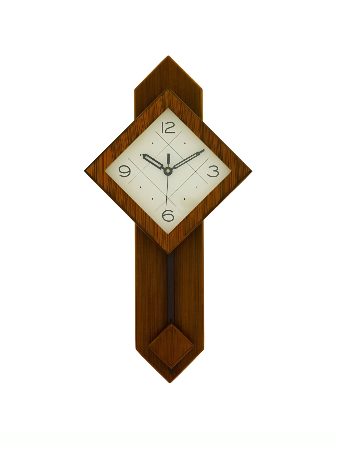 

CHRONIKLE Brown & Beige Wooden Abstract Traditional Wall Clock
