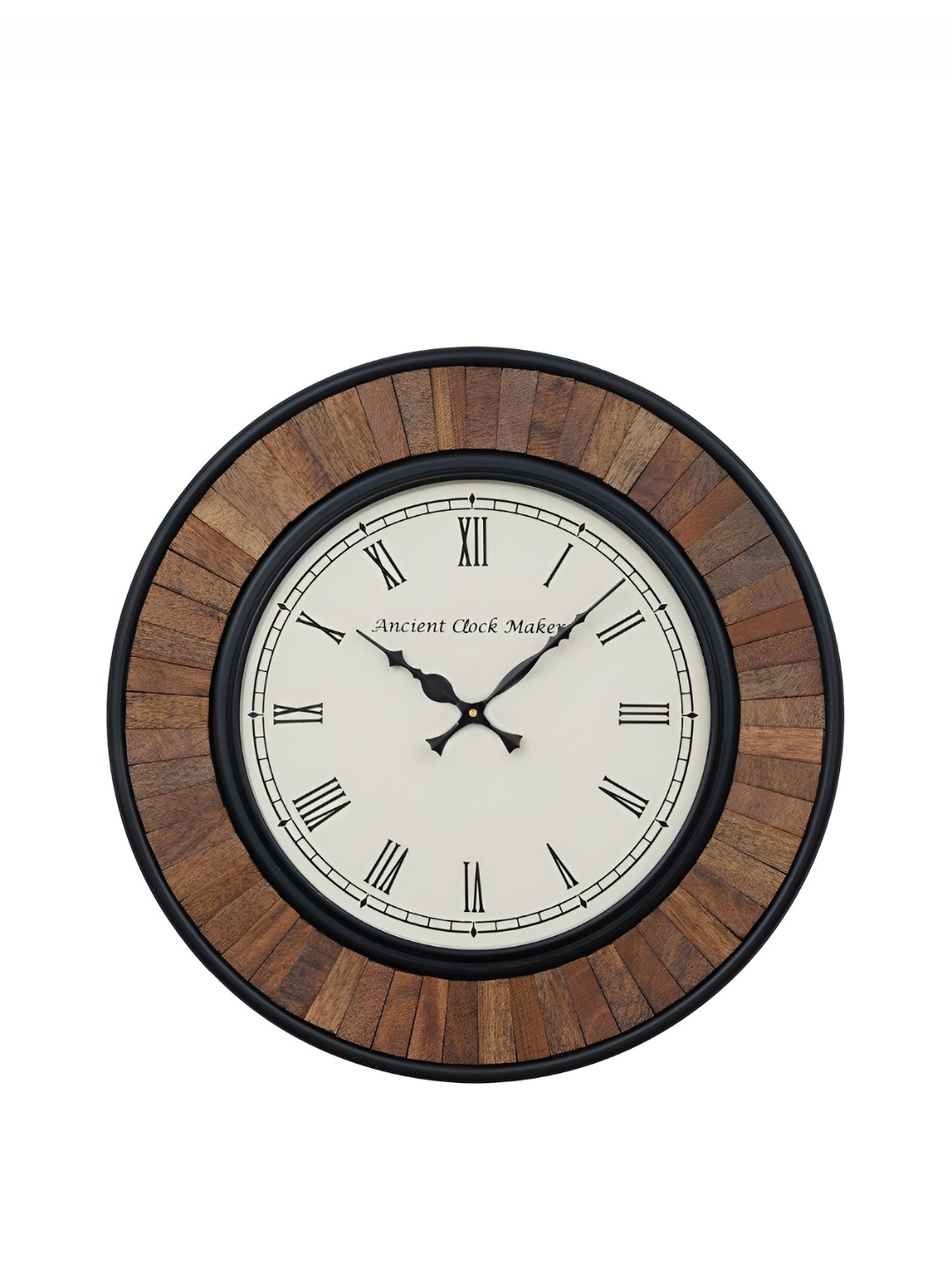 

CHRONIKLE Brown & Black Textured Analogue Contemporary Rounded Wall Clock