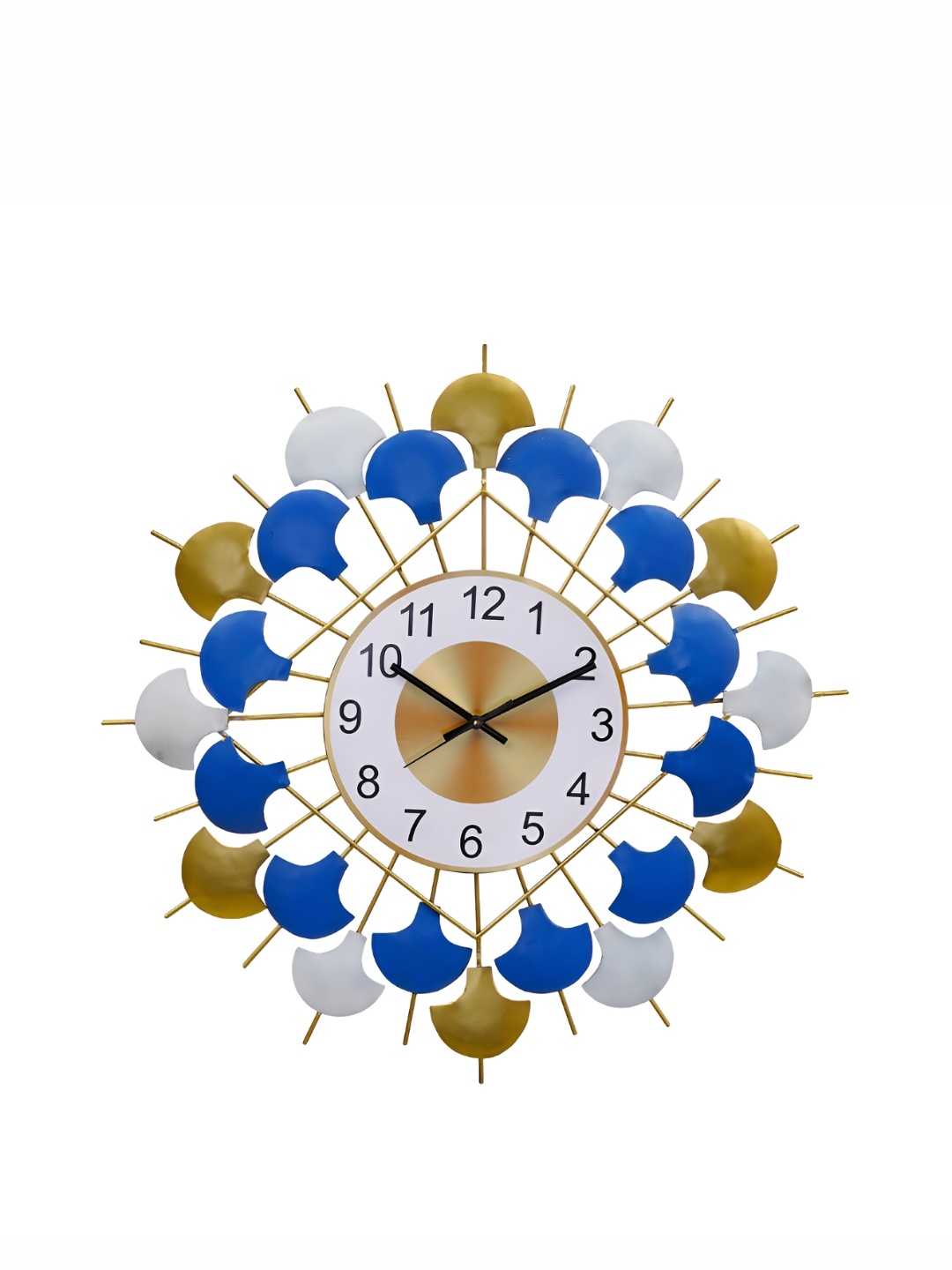 

CHRONIKLE Gold-Toned & Blue Analogue Contemporary Wall Clock