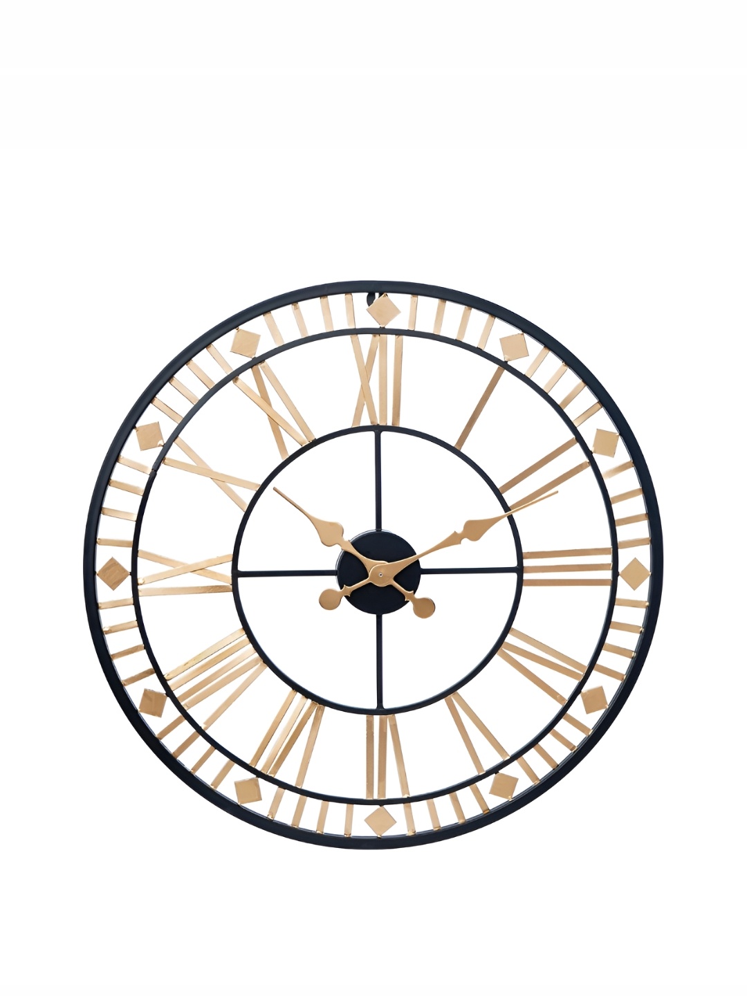 

CHRONIKLE Gold Toned Round Metal Traditional Wall Clock