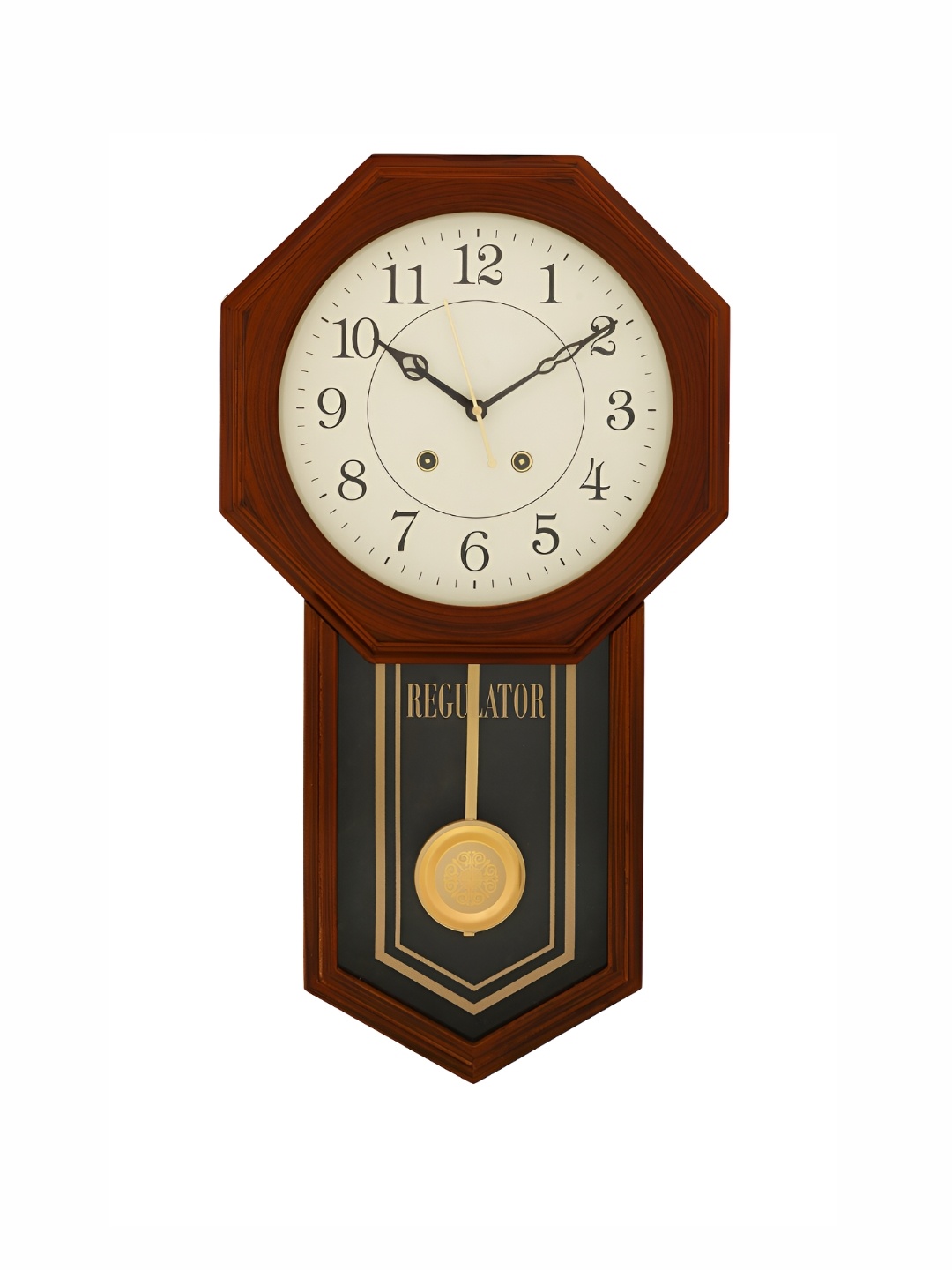 

CHRONIKLE Brown & White Round Contemporary Wall Clock