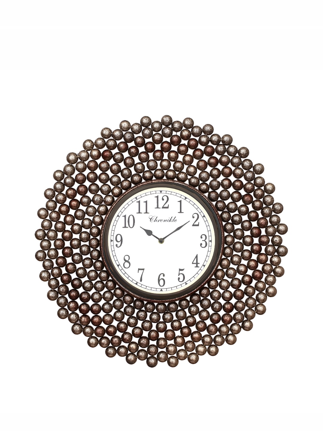 

CHRONIKLE Brown & White Textured Round Contemporary Wall Clock