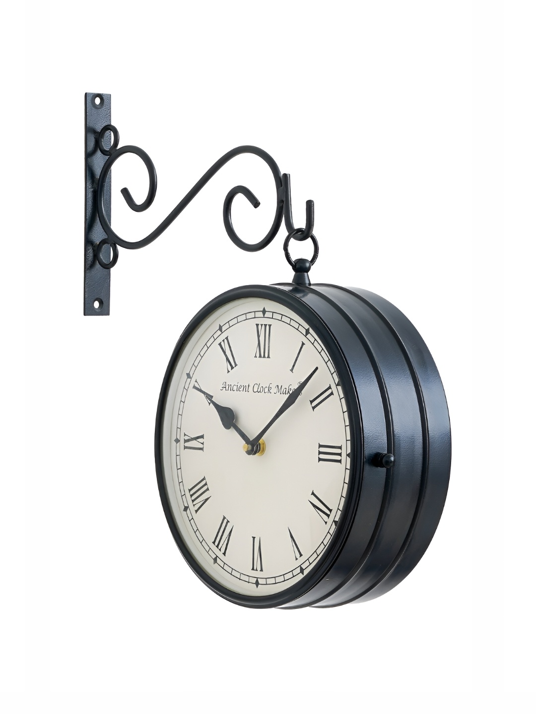 

CHRONIKLE Black & White Metal Round Contemporary Wall Clock