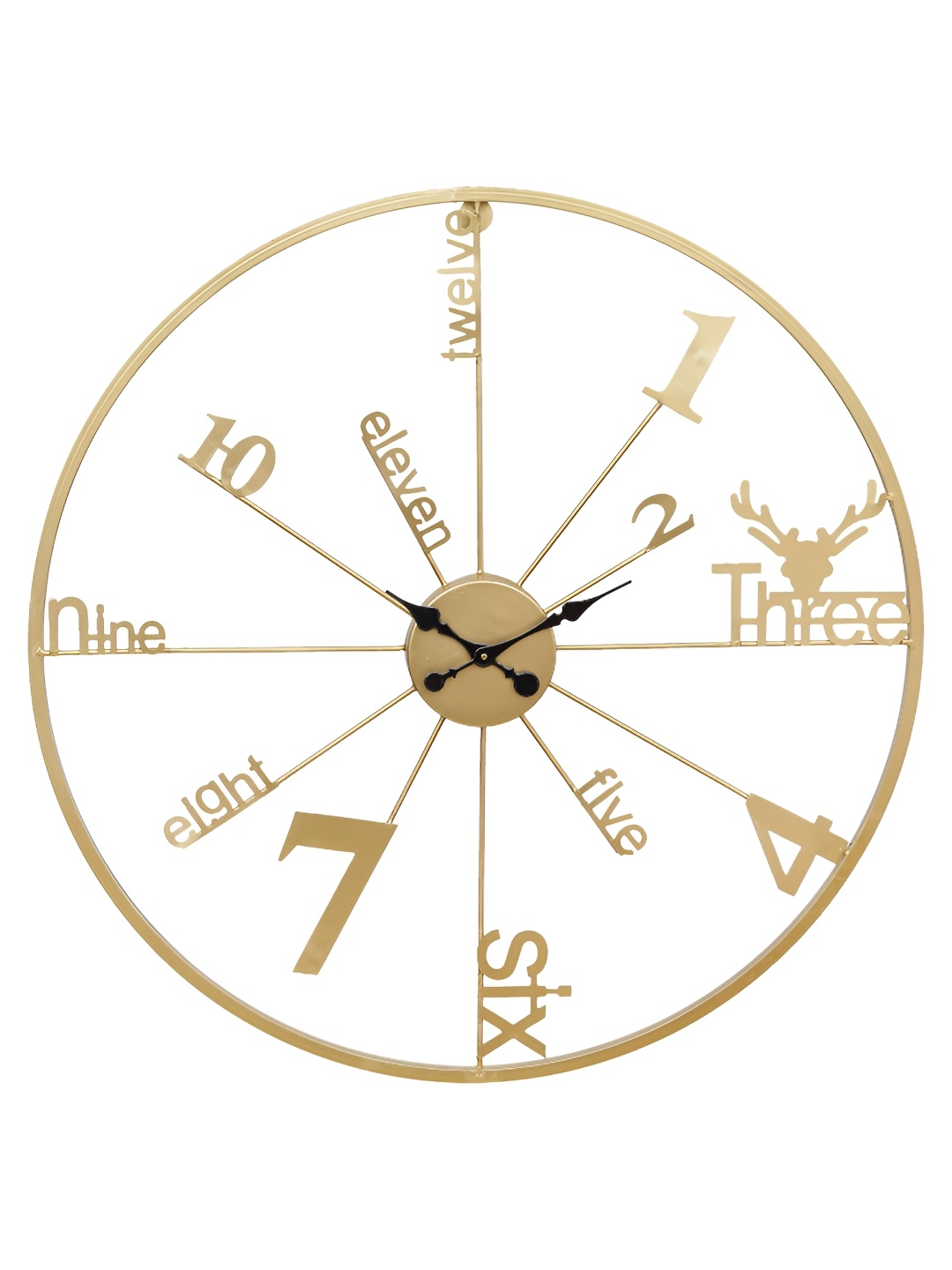 

CHRONIKLE Gold Toned Analogue Contemporary Rounded Wall Clock