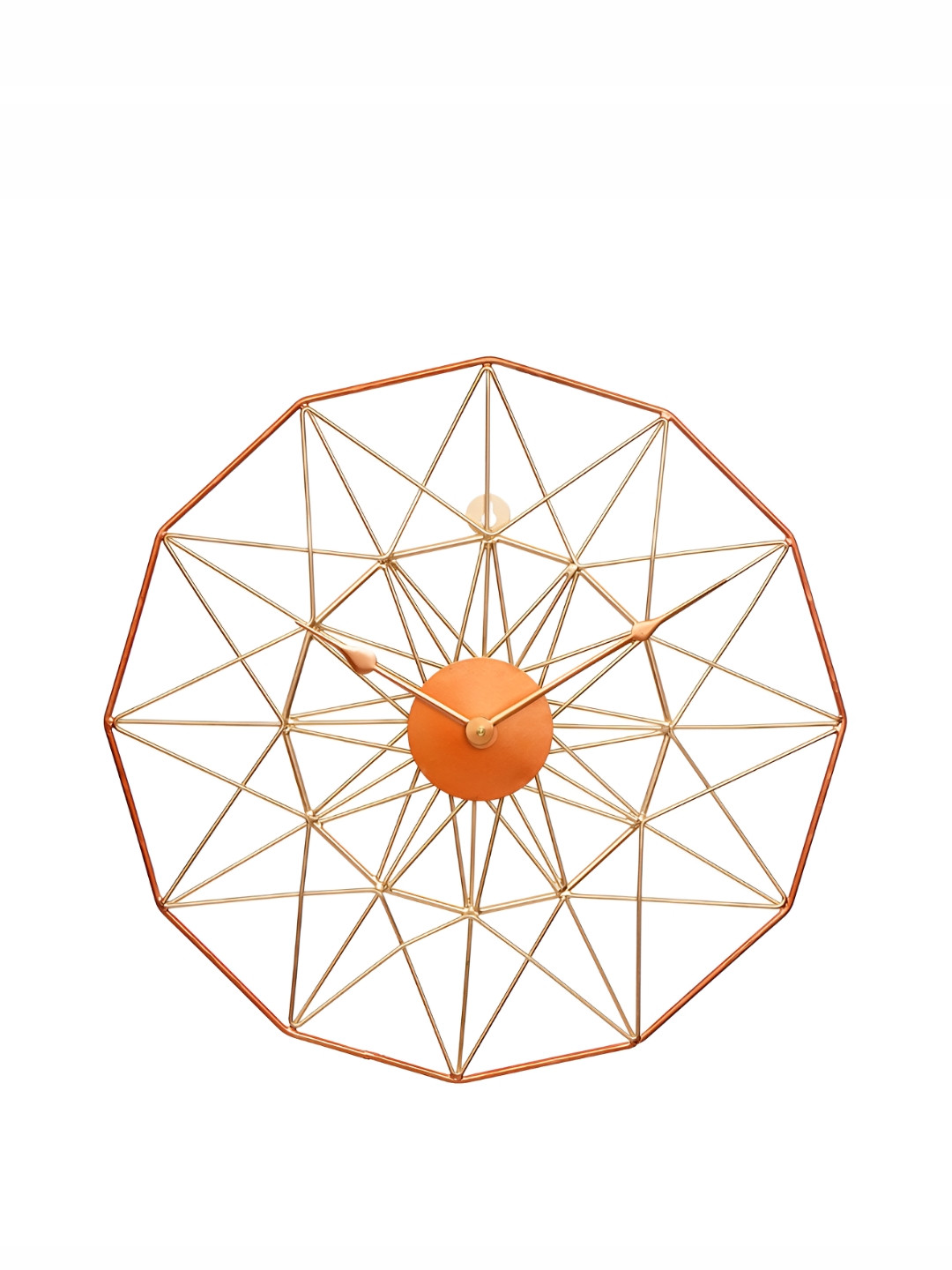 

CHRONIKLE Gold Toned & Orange Analogue Contemporary Wall Clock