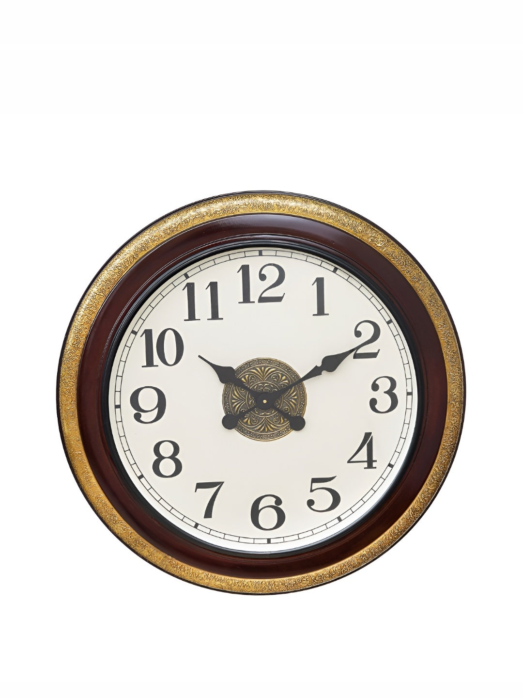 

CHRONIKLE Brown & White Round Contemporary Wall Clock