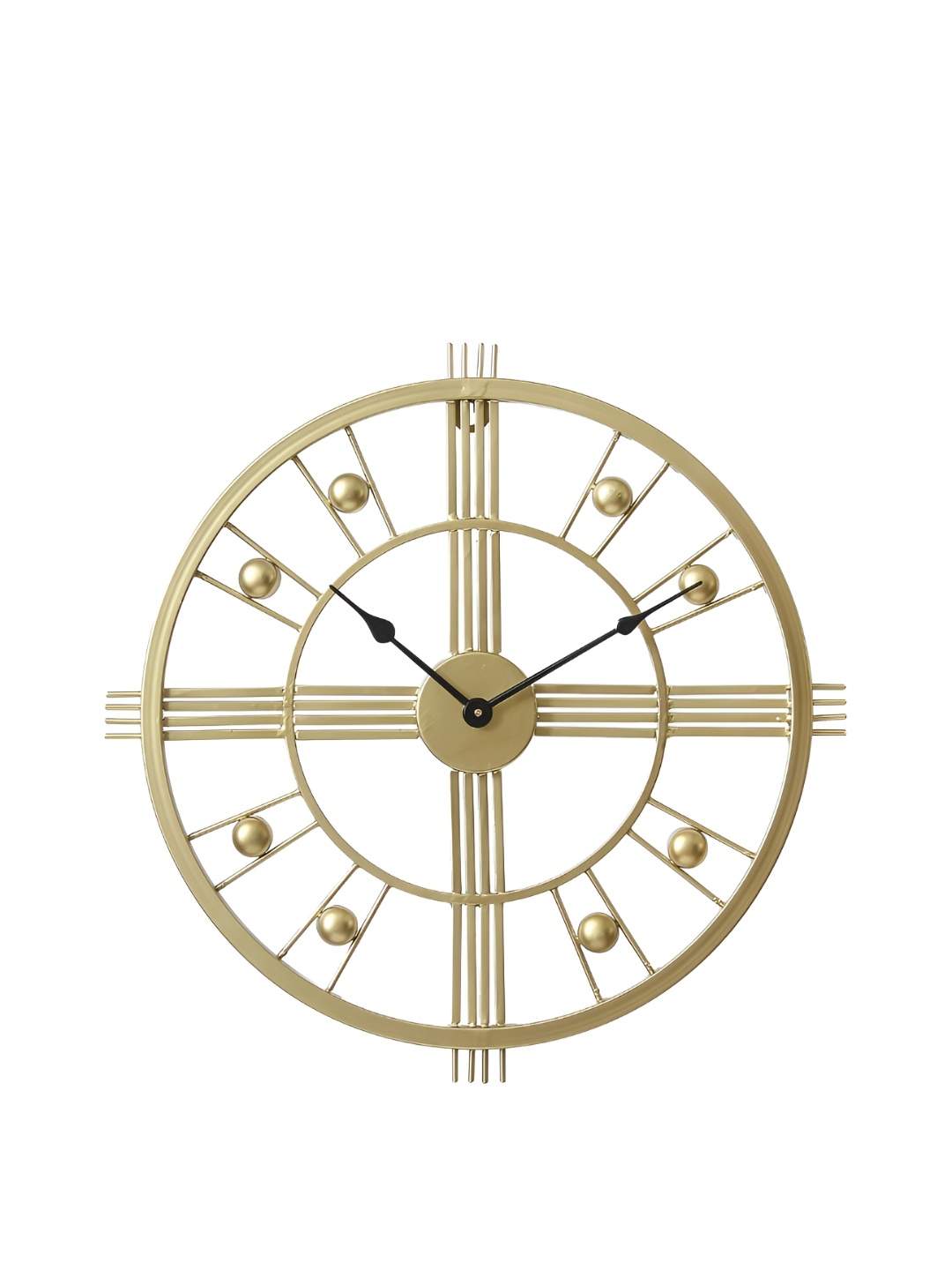 

CHRONIKLE Gold Toned & Black Round Contemporary Wall Clock
