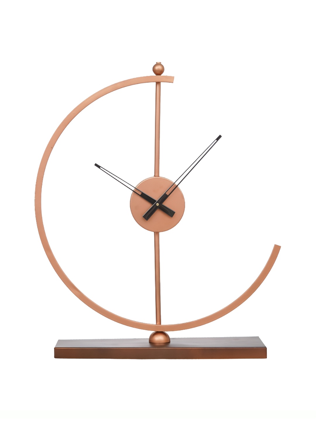 

CHRONIKLE CopperToned and Black Abstract Analogue Contemporary Table Clock, Copper