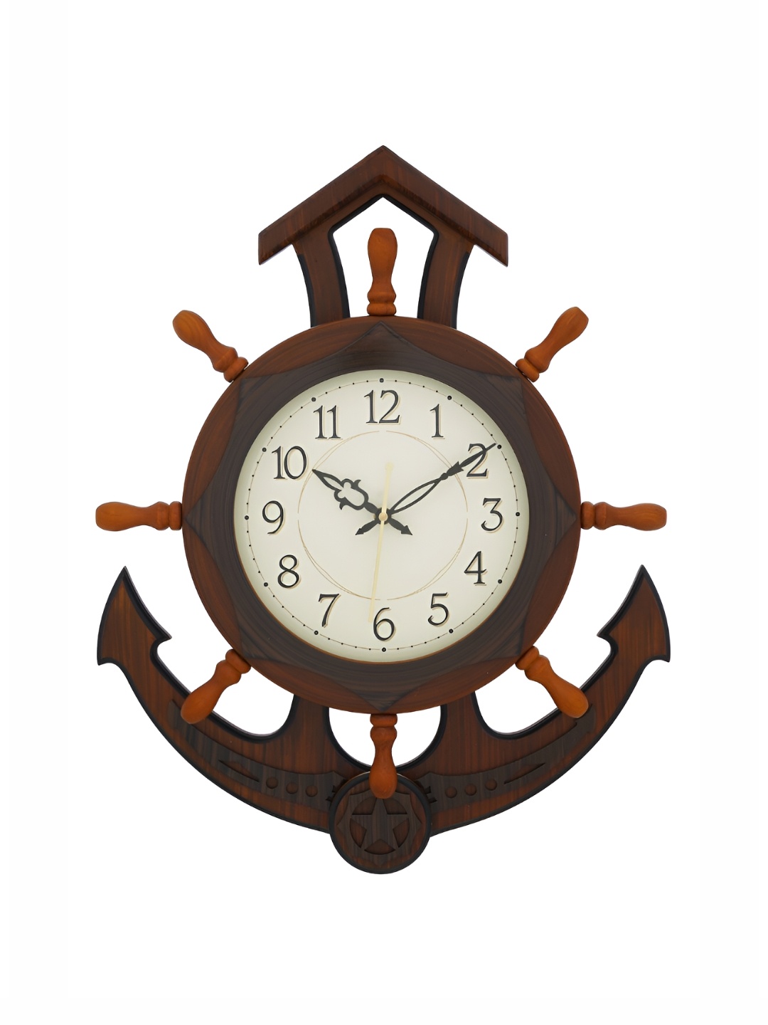

CHRONIKLE Brown & White Abstract Contemporary Wall Clock