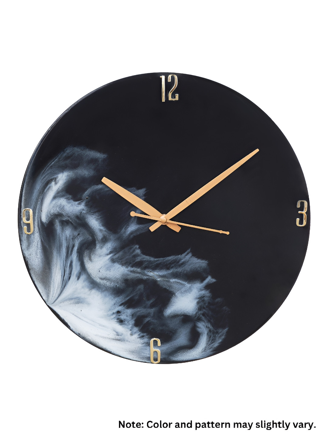 

CHRONIKLE Black & White Wooden Round Contemporary Wall Clock