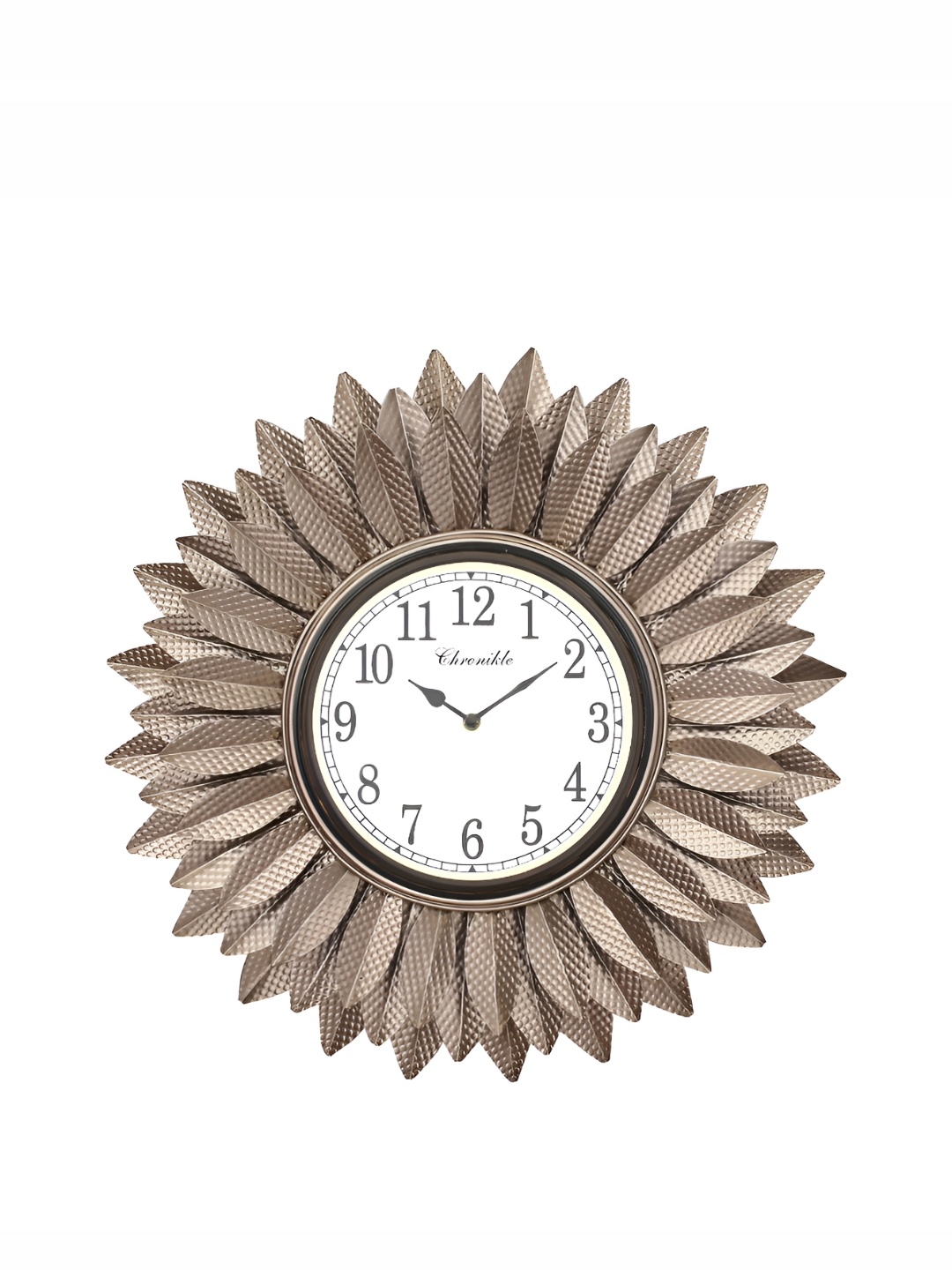

CHRONIKLE Gold-Toned Round Metal Traditional Wall Clock