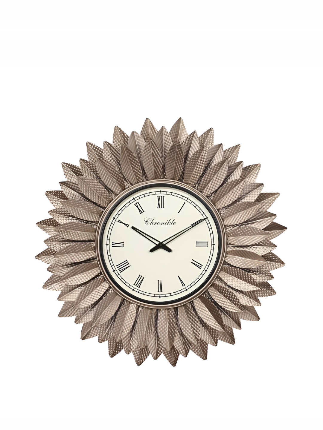 

CHRONIKLE GoldToned and Black Round Analogue Contemporary Wall Clock, Gold