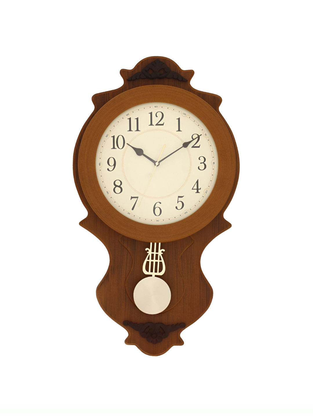 

CHRONIKLE Brown & White Oval Contemporary Wall Clock