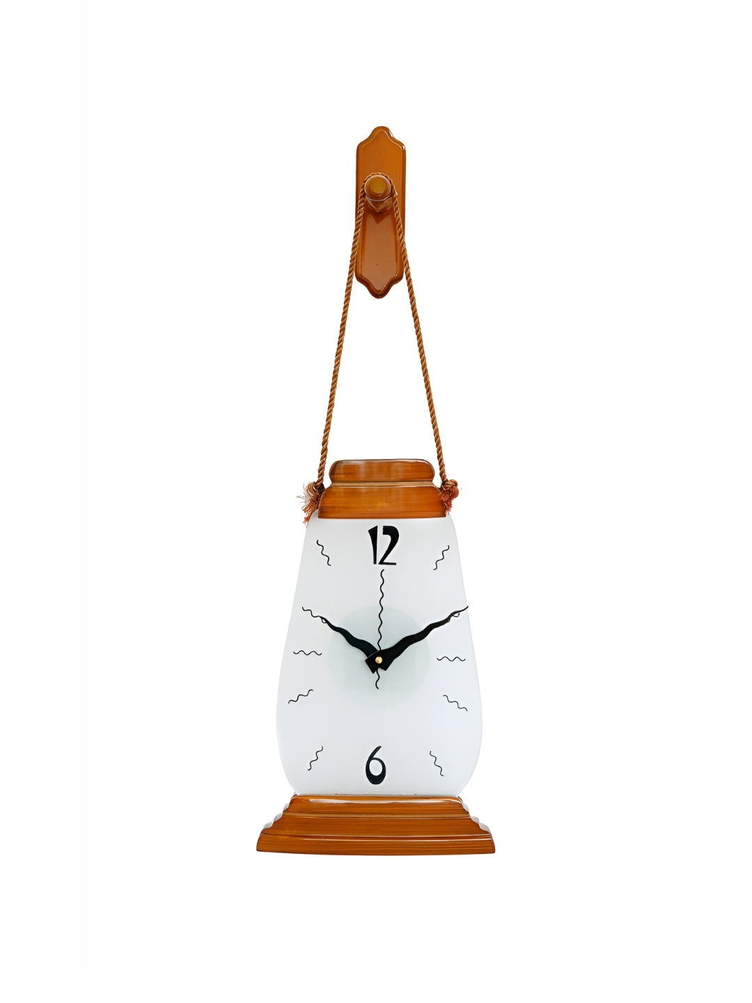 

CHRONIKLE Brown and White Abstract Analogue Contemporary Wall Clock