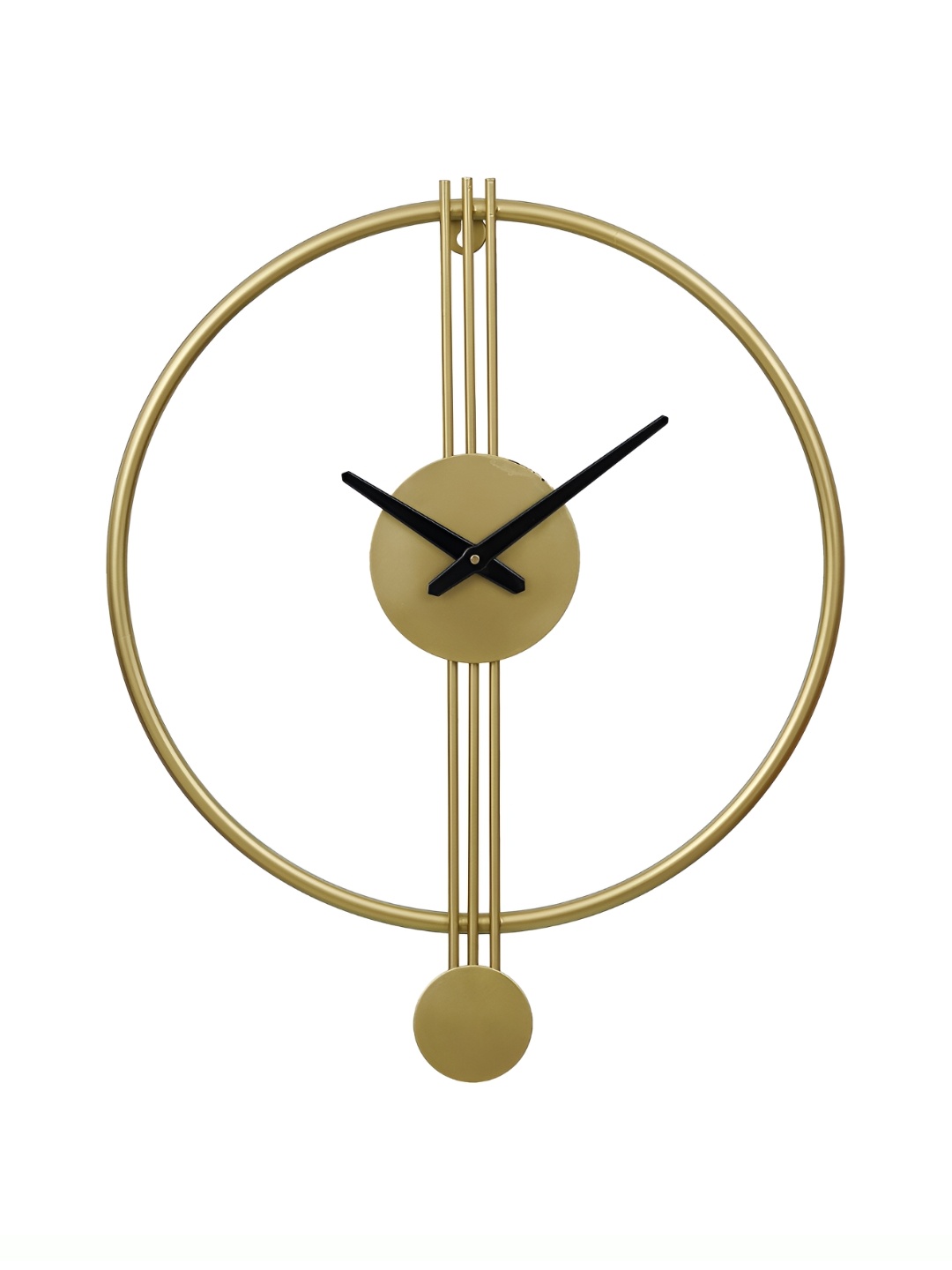 

CHRONIKLE Gold-Toned & Black Metal Round Contemporary Wall Clock