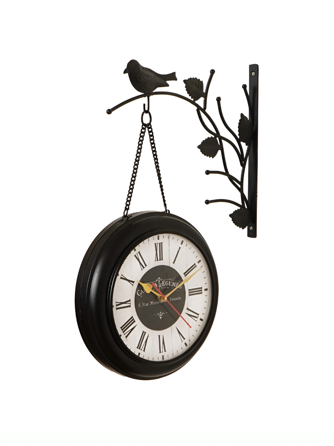 

CHRONIKLE Black & White Wooden Round Contemporary Wall Clock