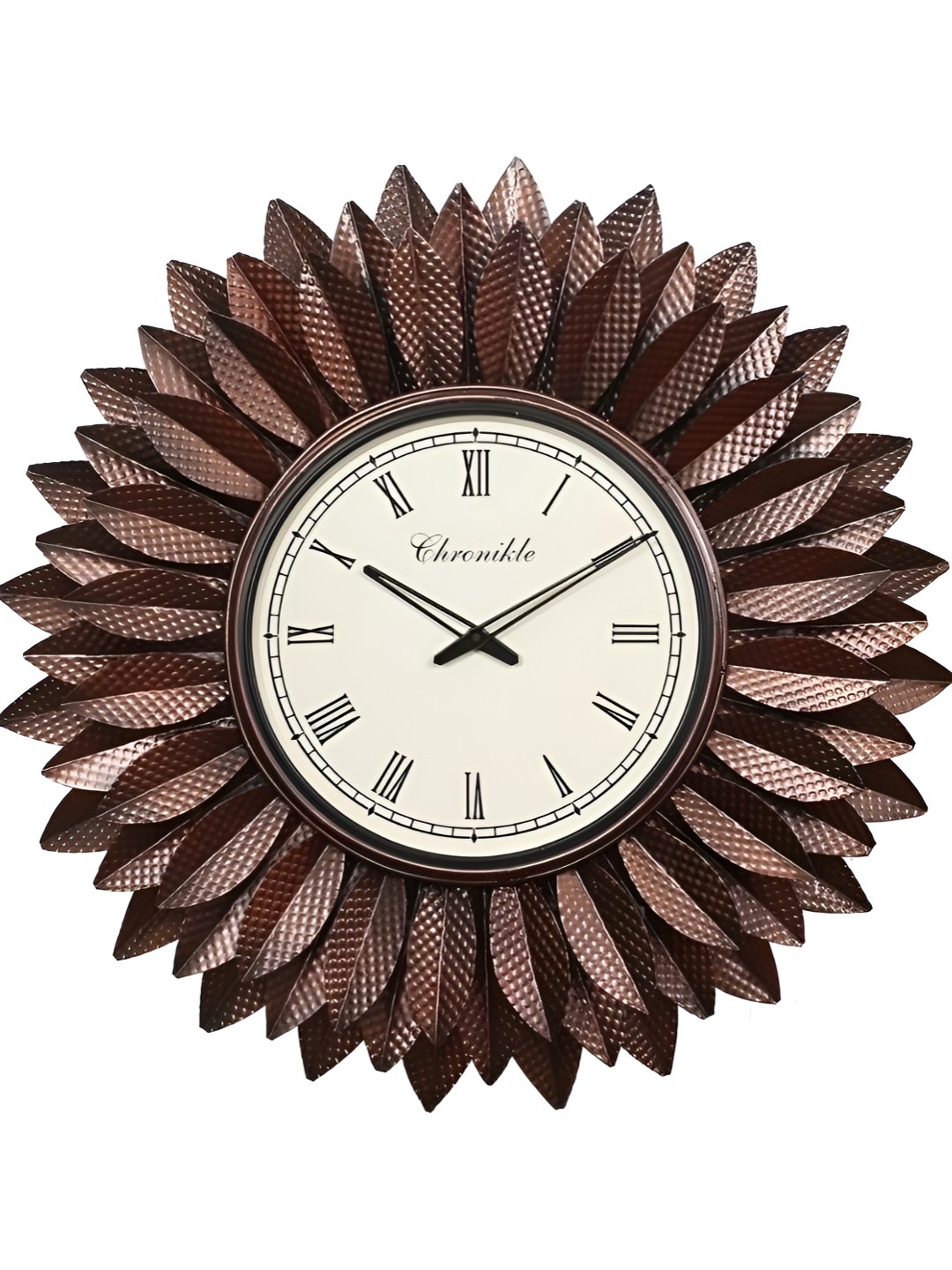 

CHRONIKLE Brown & White Textured Round Contemporary Wall Clock