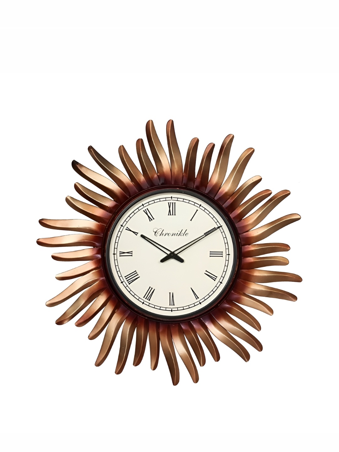 

CHRONIKLE Gold-Toned Round Metal Traditional Wall Clock