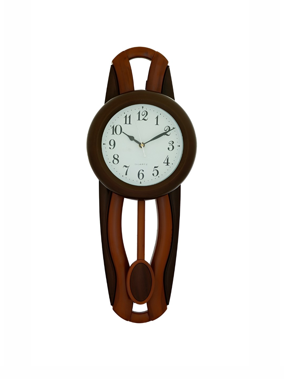 

CHRONIKLE Brown & White Printed Plastic Round Contemporary Wall Clock