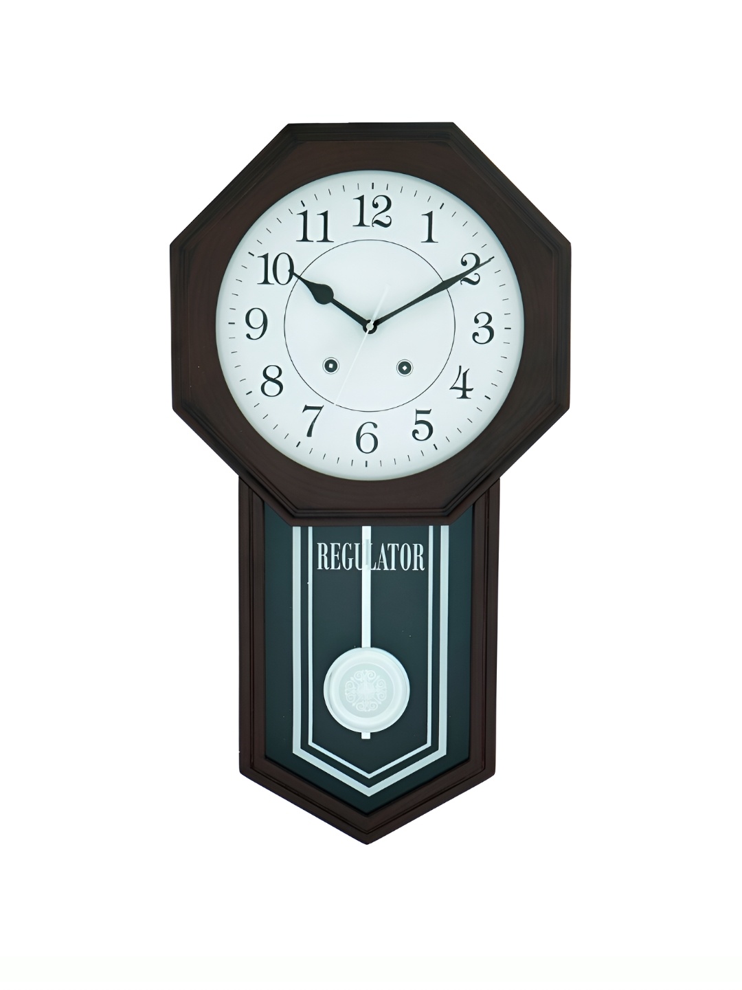 

CHRONIKLE Rosewood Printed Wooden Round Traditional Wall Clock, Brown