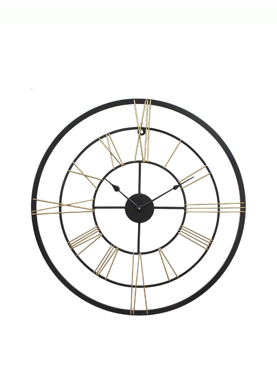 

CHRONIKLE Black & Gold Toned Round Contemporary Wall Clock