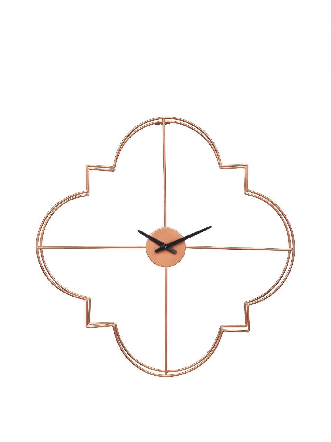

CHRONIKLE Gold-Toned & Black Metal Abstract Contemporary Wall Clock