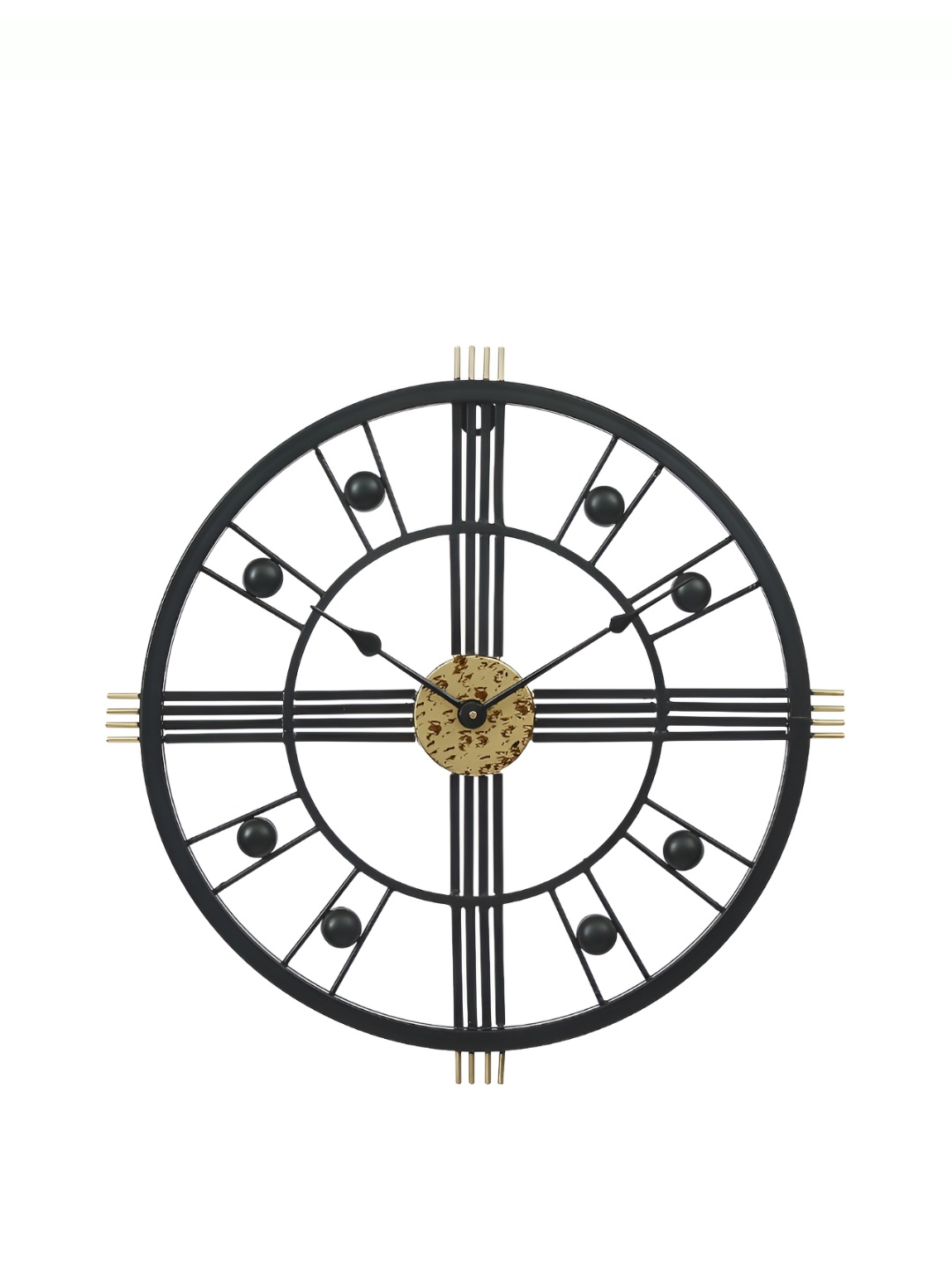 

CHRONIKLE Black Metal Textured Round Contemporary Wall Clock