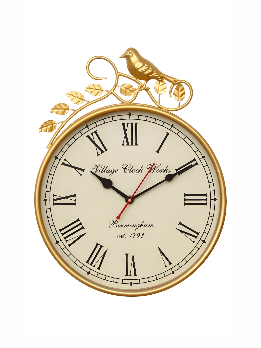 

CHRONIKLE GoldToned and Black Round Analogue Contemporary Wall Clock, Gold