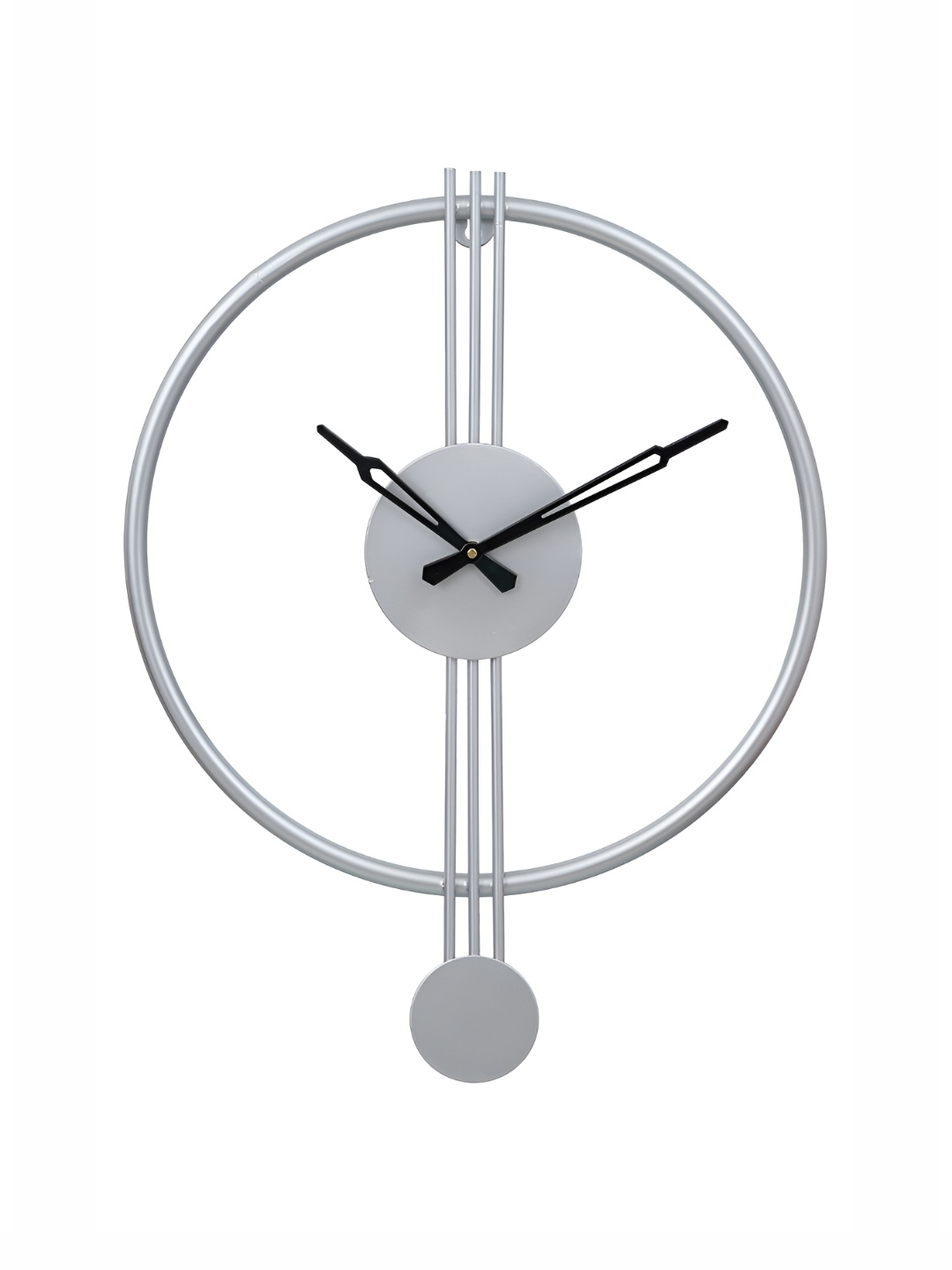 

CHRONIKLE SilverToned and Black Traditional Wall Clock, Silver