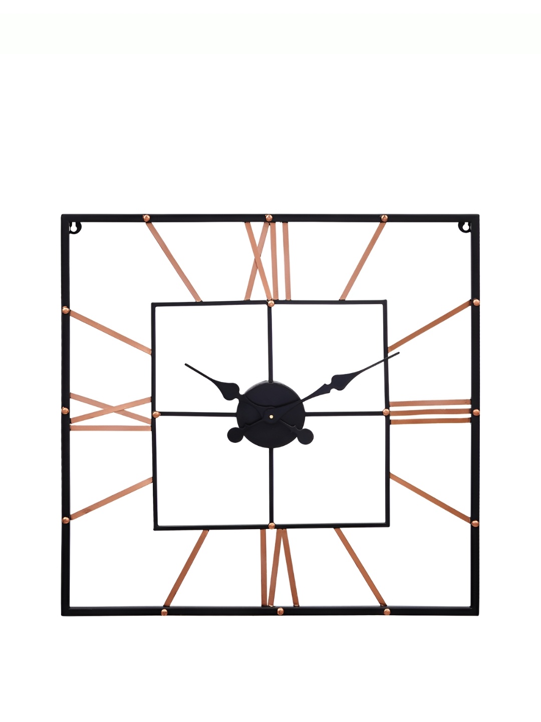 

CHRONIKLE Copper Toned & Black Square Metal Contemporary Wall Clock