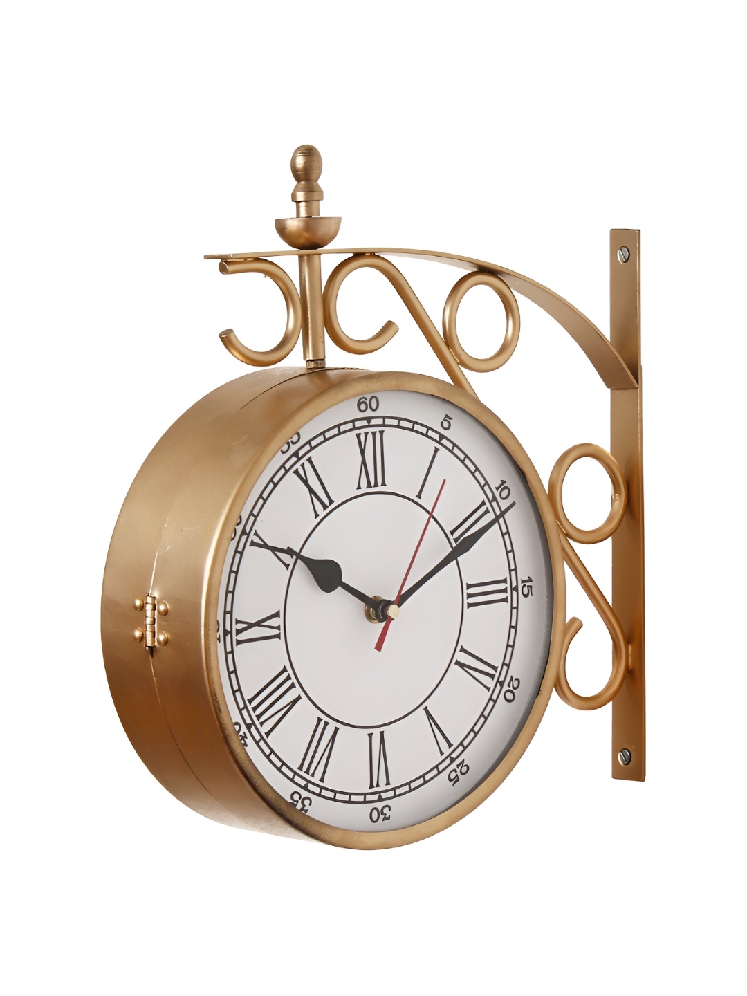 

CHRONIKLE Gold-Toned & White Metal Round Contemporary Wall Clock