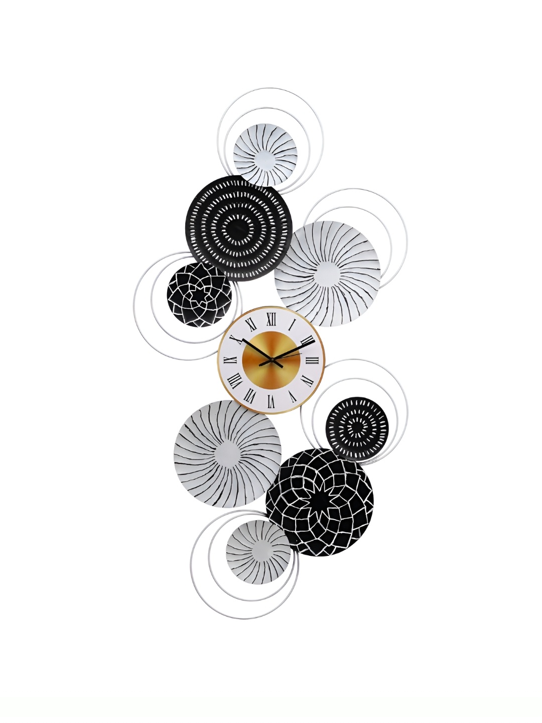

CHRONIKLE SilverToned and Black Round Analogue Contemporary Wall Clock, Silver