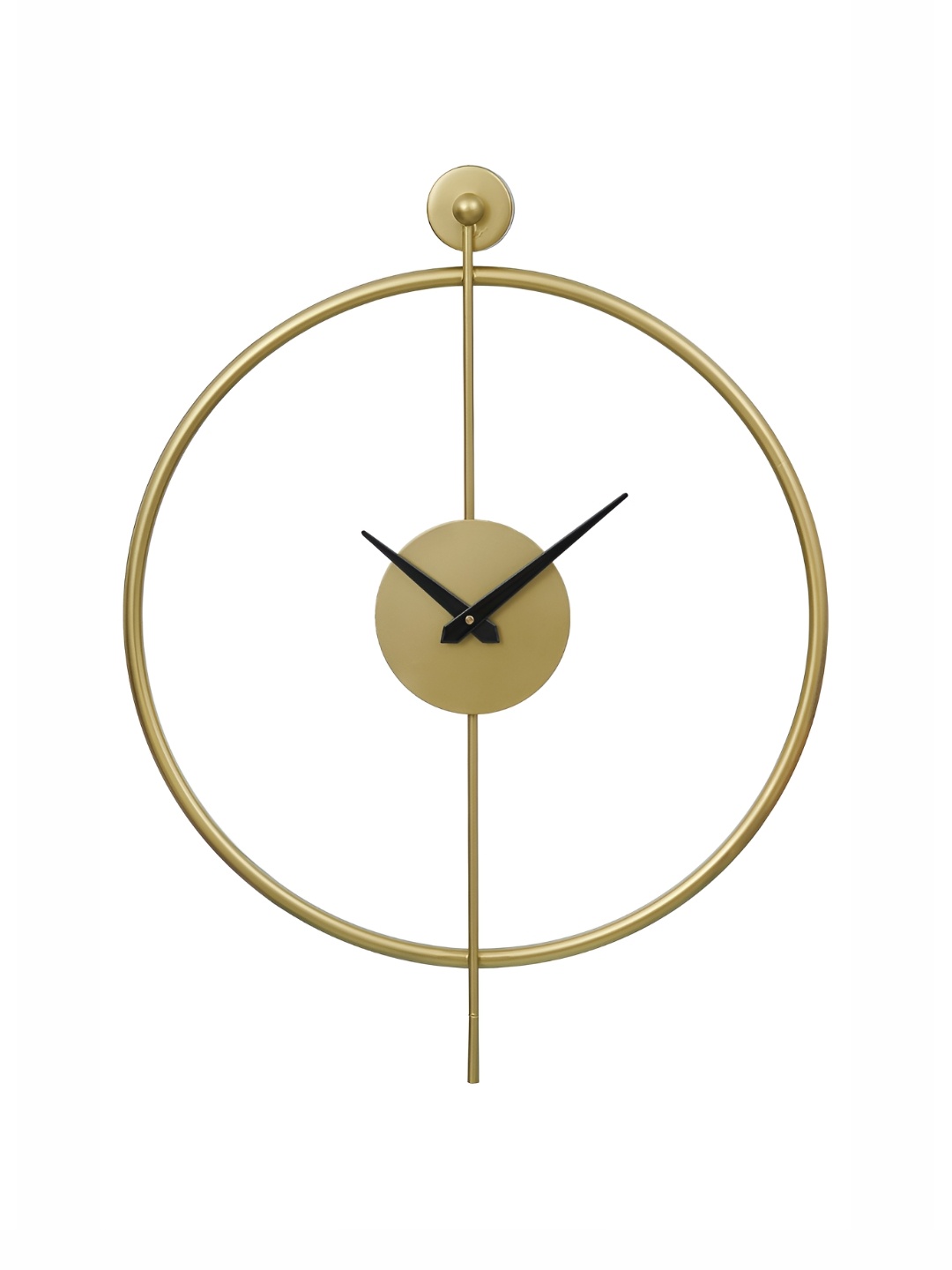 

CHRONIKLE GoldToned and Black Round Analogue Contemporary Wall Clock, Gold