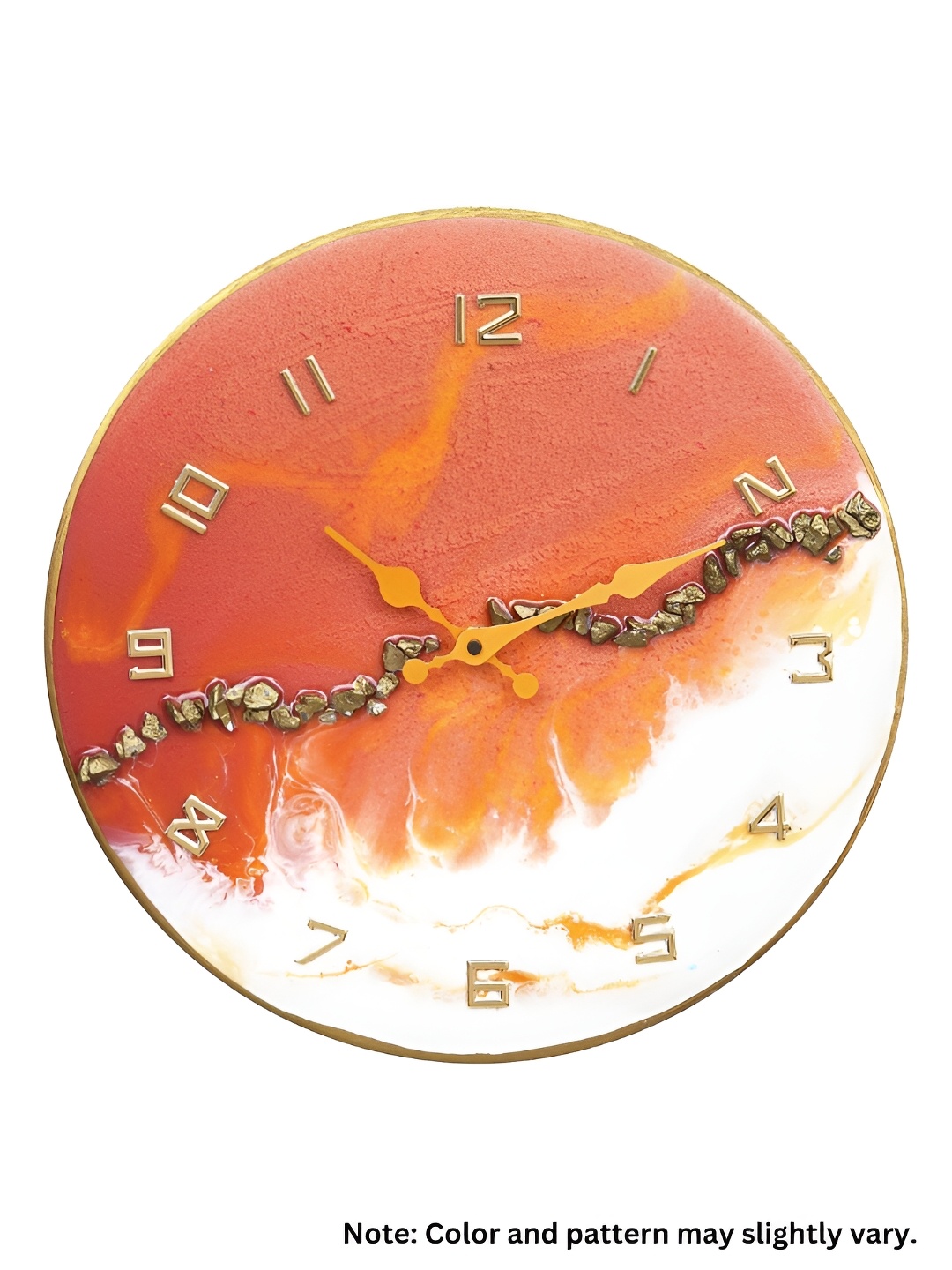 

CHRONIKLE Orange & White Analogue Contemporary Wooden Wall Clock