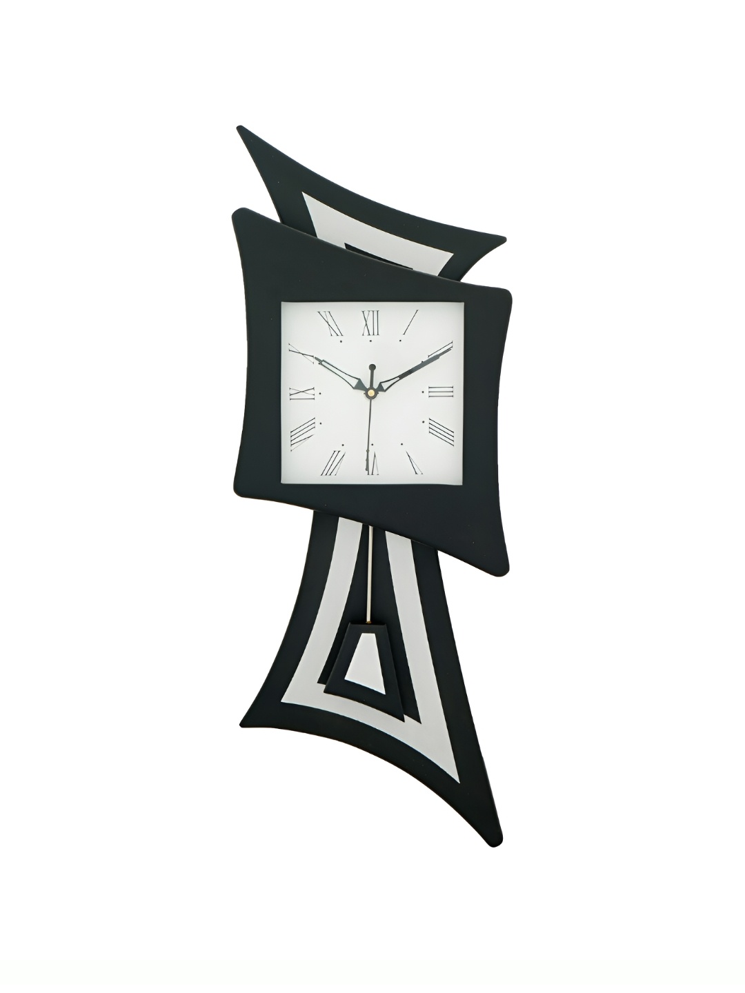 

CHRONIKLE Black & White Analogue Contemporary Pendulum Wooden Wall Clock