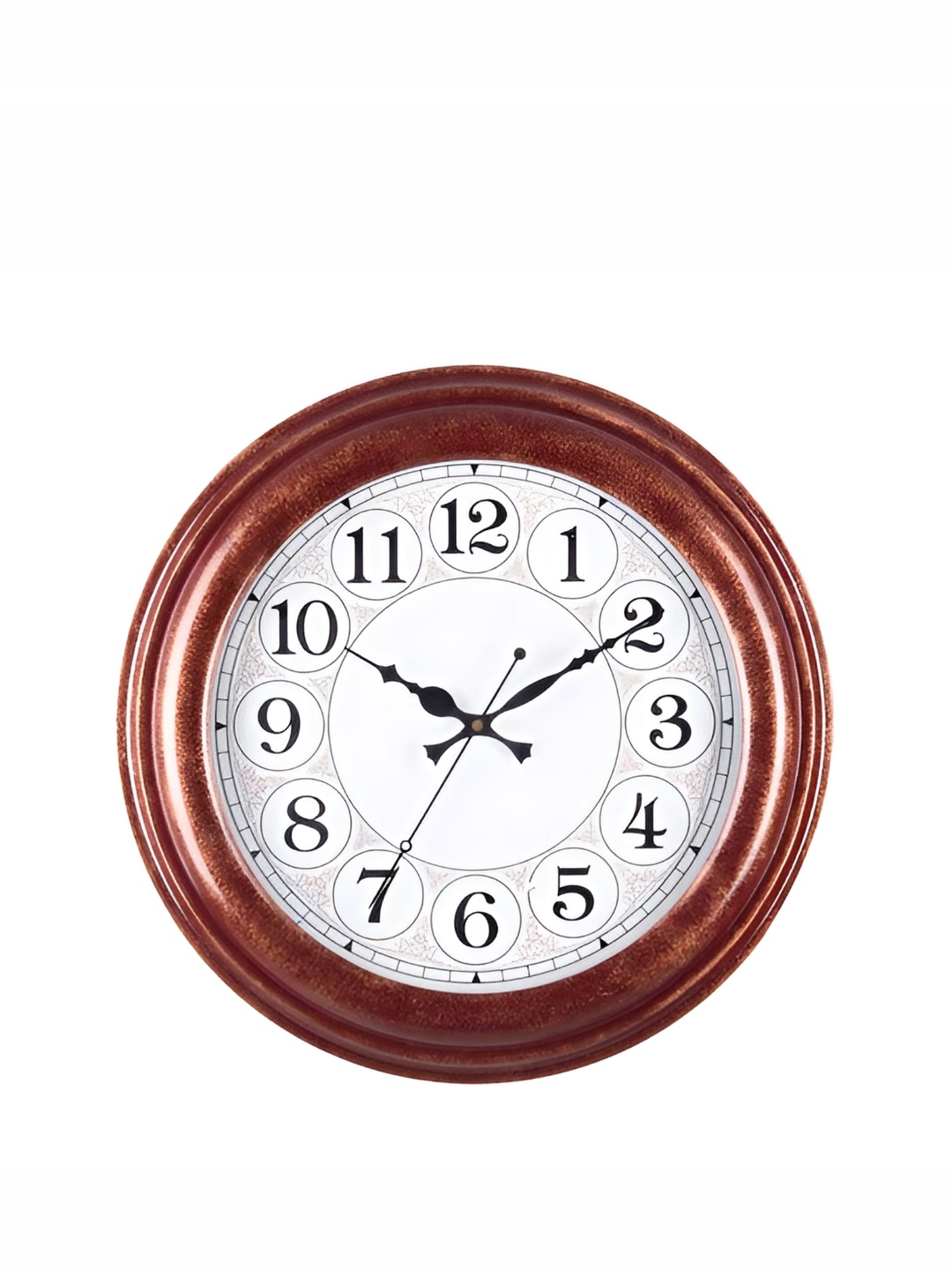 

CHRONIKLE CopperToned and White Round Analogue Contemporary Wall Clock, Copper