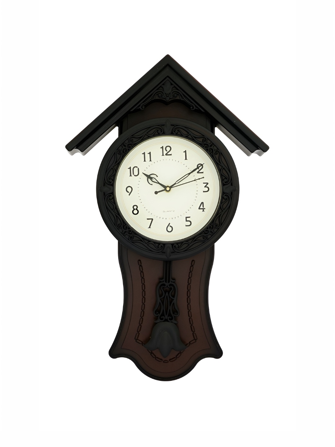 

CHRONIKLE Brown and Black Analogue Contemporary Wall Clock