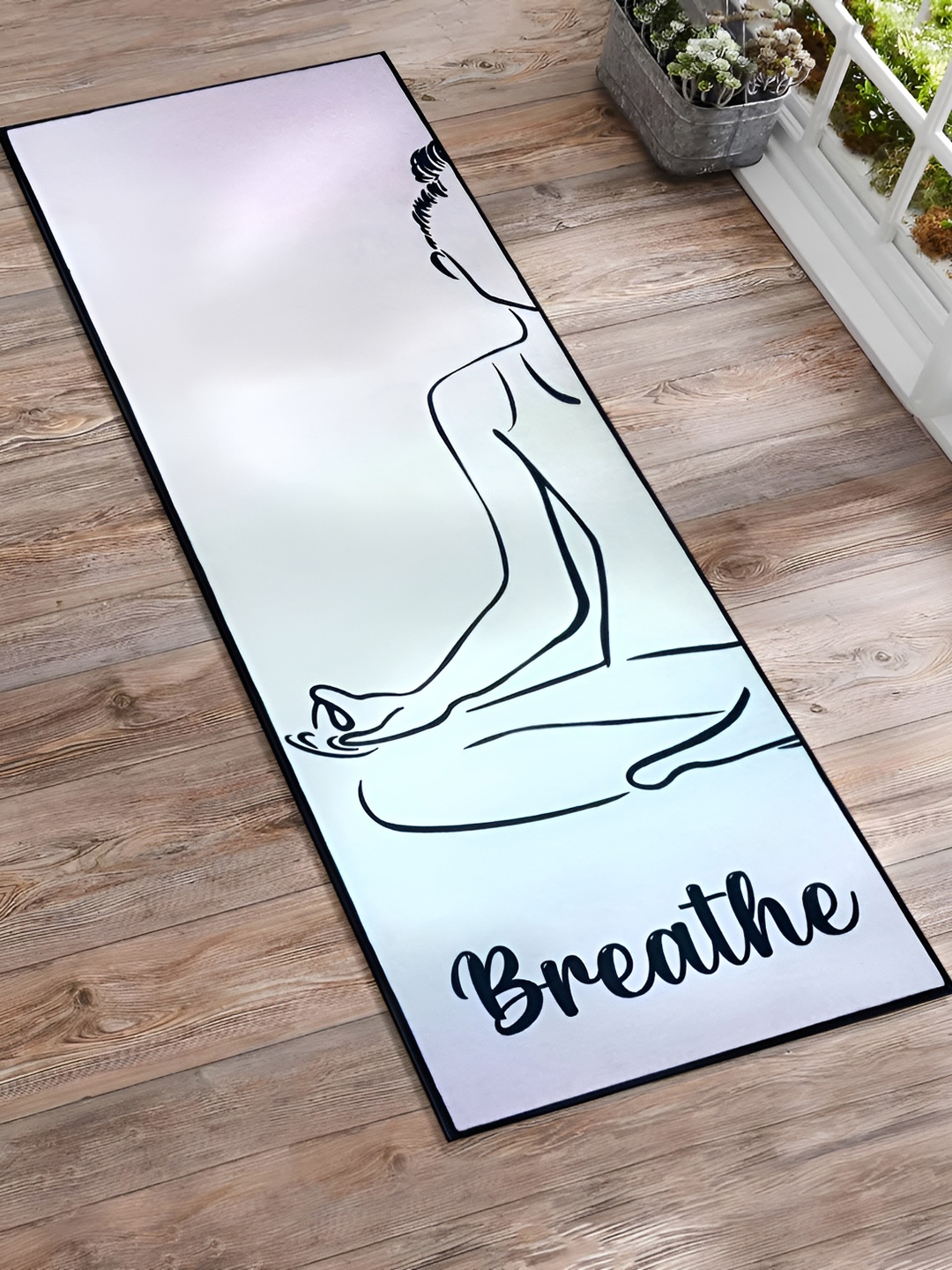 

GRHAMOY White & Black Printed Anti-Skid Yoga Mats