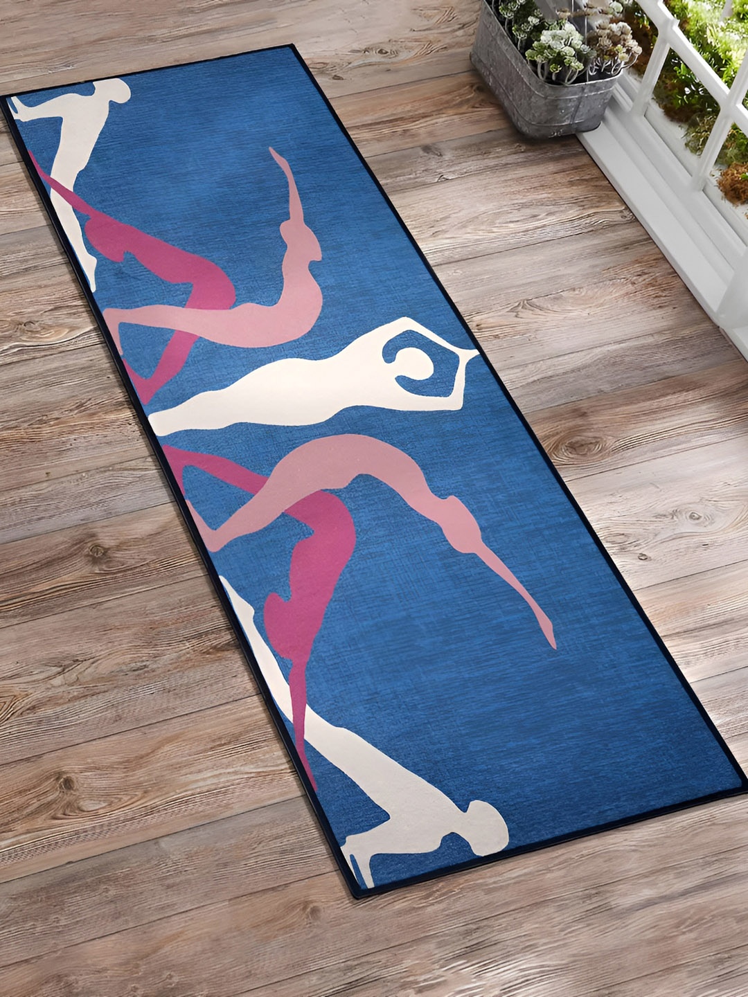 

GRHAMOY Blue & White Printed Anti-Skid Yoga Mats