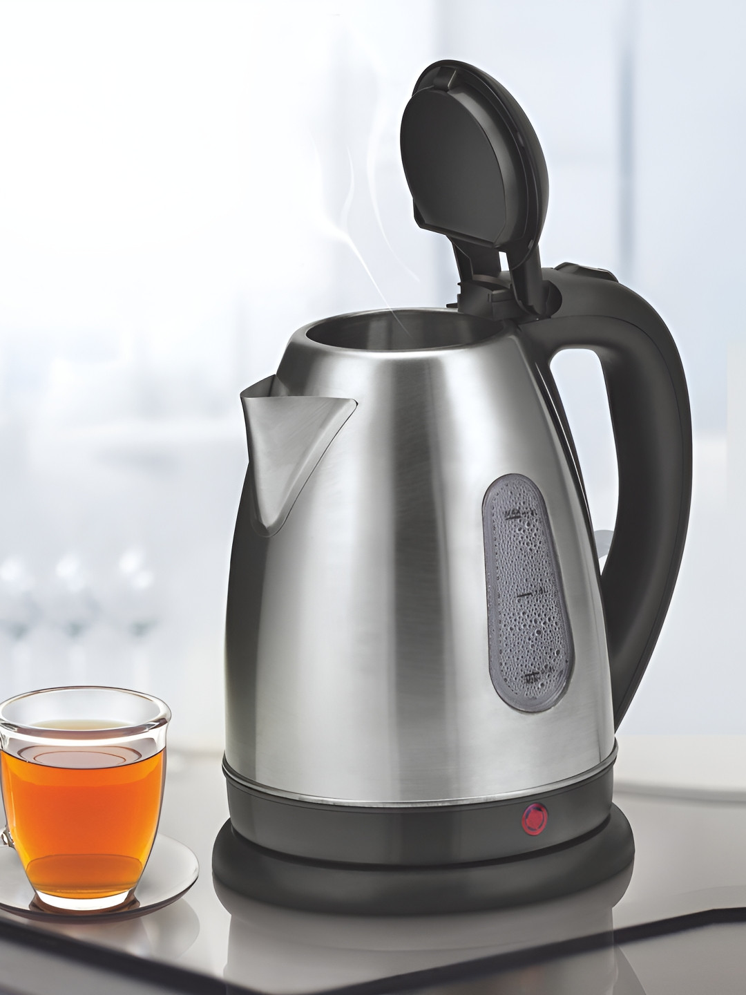 

Kent Silver toned & Black 1500Watt Stainless Steel Electric Kettle 1.8L